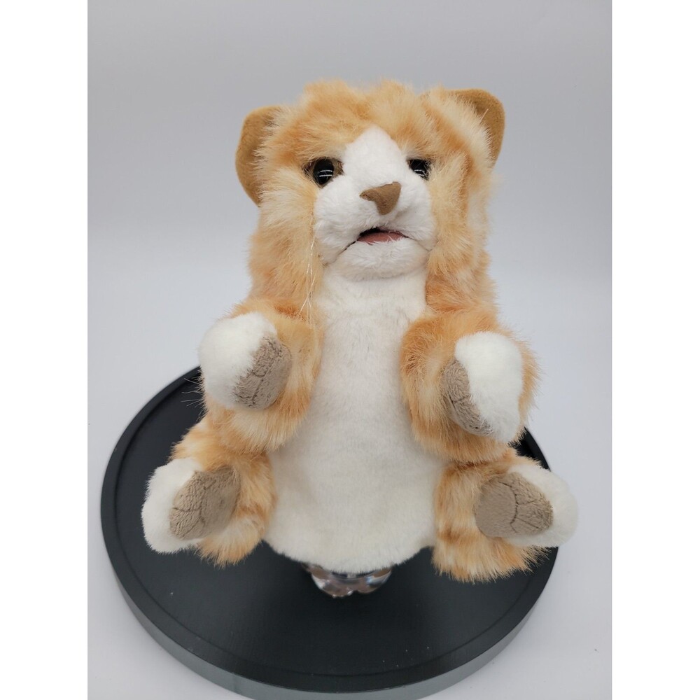 Folkmanis Orange Striped Tabby Kitty Cat Plush Hand and Body Puppet